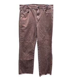 American Eagle Outfitters Women Corduroy High-Rise Crop Flare Pants Brown SZ 16